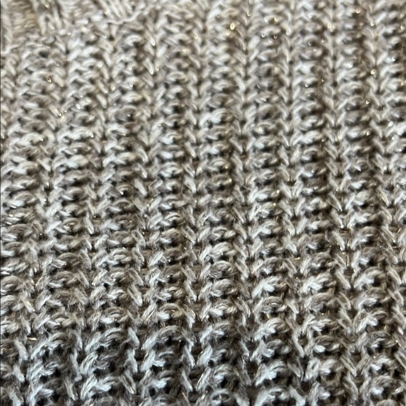 Vanity sweater, beige with silver thread. Size large - Picture 3 of 3